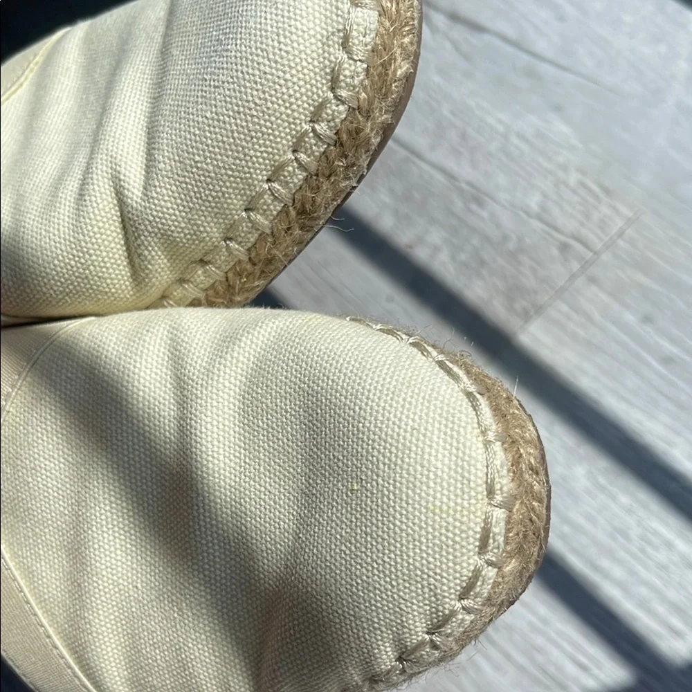 Lucky Brand Cream Espadrille Slip-Ons with Cross-Strap Design, 6 1/2. - Picture 2 of 8